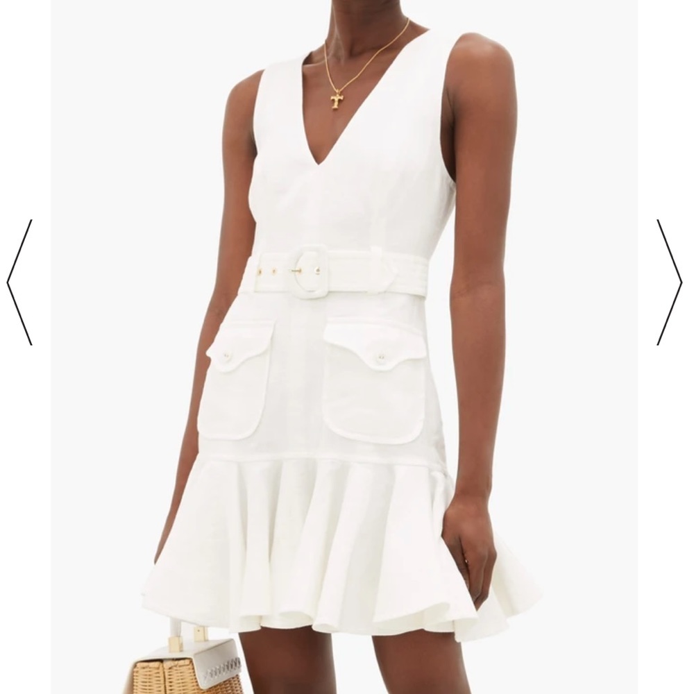 Zimmermann white linen dress 0 xs